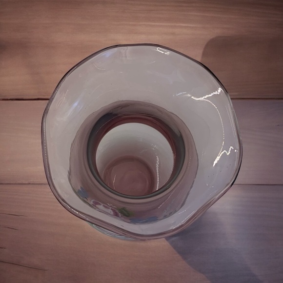 Fenton Purple Amethyst Handblown Glass Vase Ruffle Top Art Hand Painted Vase - Picture 6 of 7